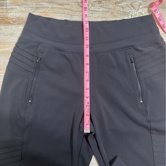 Athleta Women's Venice Moto Black High-Waisted Jogger Pants Black Sz L EUC - Picture 15 of 16